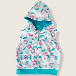Carter’s 18M Fleece Hooded Full-Zip Floral Vest